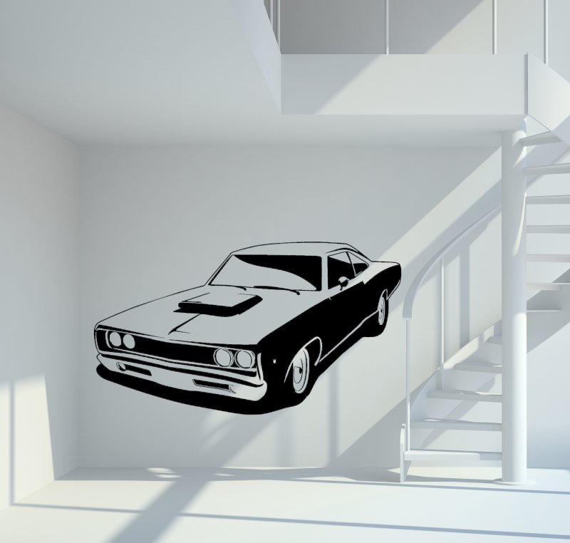 13025 1968 Dodge Charger Muscle Car Wandtattoo